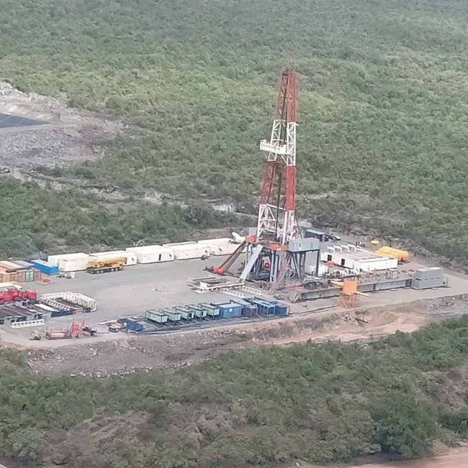 A geothermal rig set up by KenGen