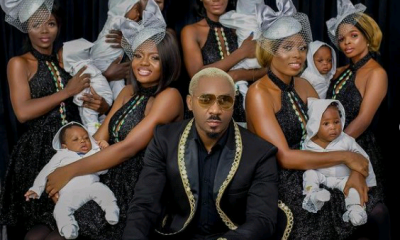 Nigerian businessman Pretty Mike storm his friend’s wedding with his 6 wives stealing the show