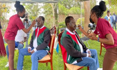 Cute Photos of Young Beauty Applying Makeup on Raila Wow Kenyans