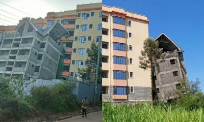 Building Under Construction Collapse And Leans to Another in Kinoo