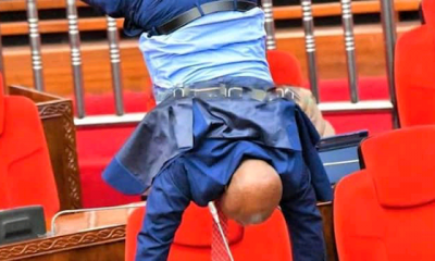 [Video] Drama ensued in Tanzania Parliament as MP hand-walk, somersault over constituency bad roads