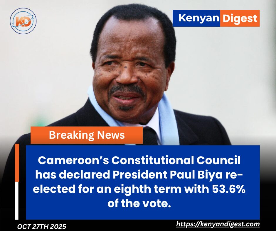 Cameroon’s Paul Biya Re-Elected for Eighth Term at 92