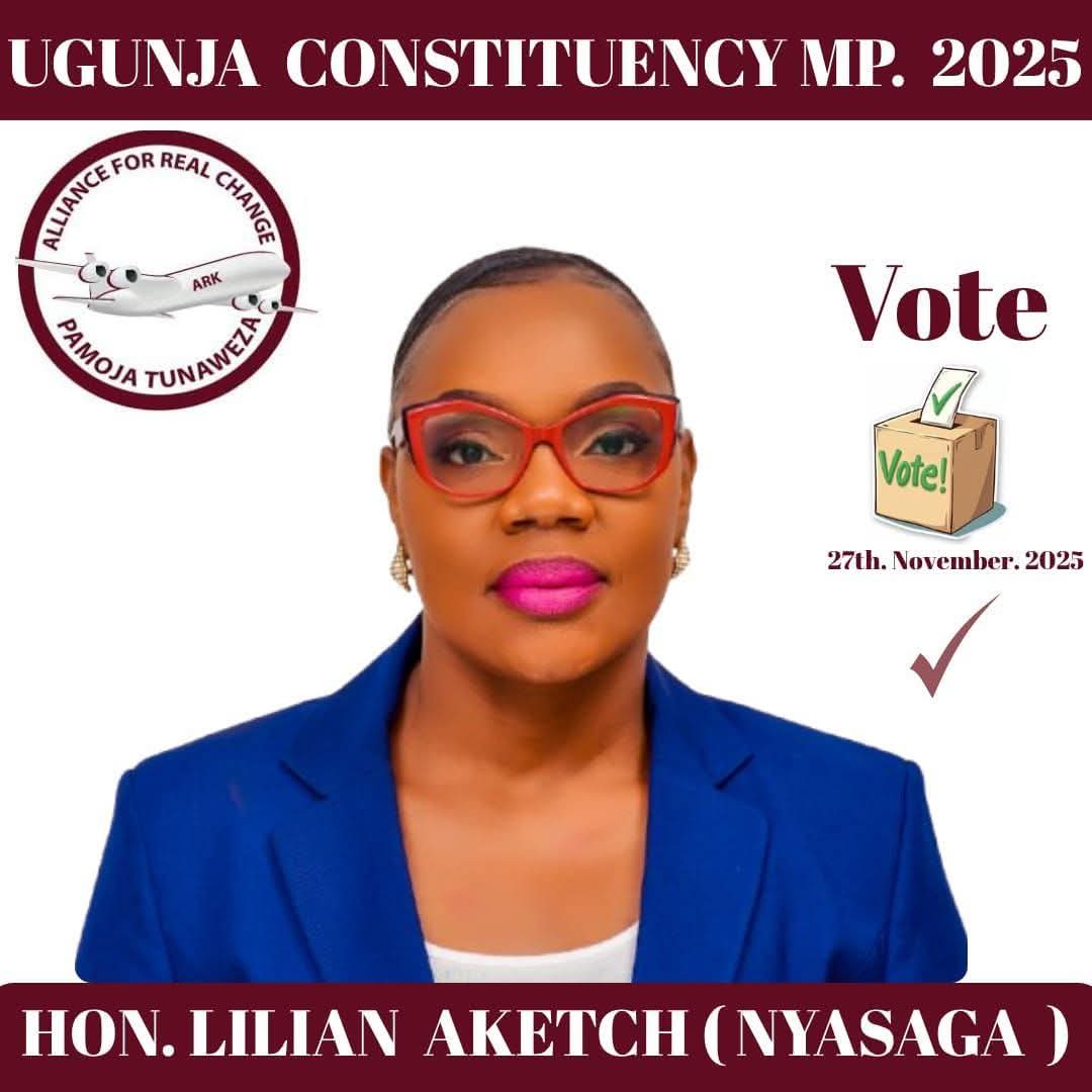 Campaign poster of independent Ugunja candidate Lillyanne Aketch, whose campaign team has faced intimidation from ODM-linked groups.