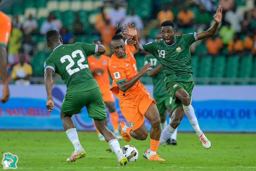 Kenya vs Equatorial Guinea football match on the pitch